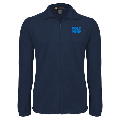  Navy Fleece Full Zip  Jacket - Poly Prep Stacked
