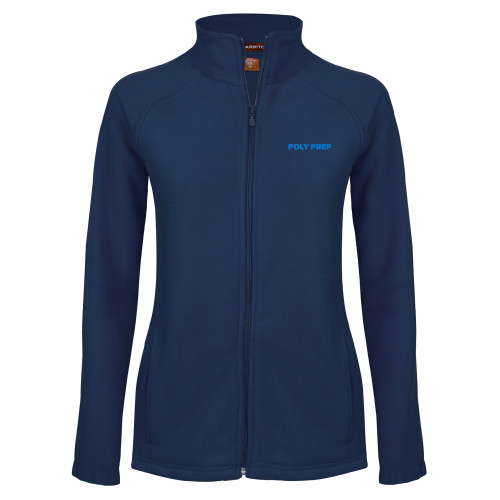  Womens Navy Fleece Full Zip Jacket - Poly Prep