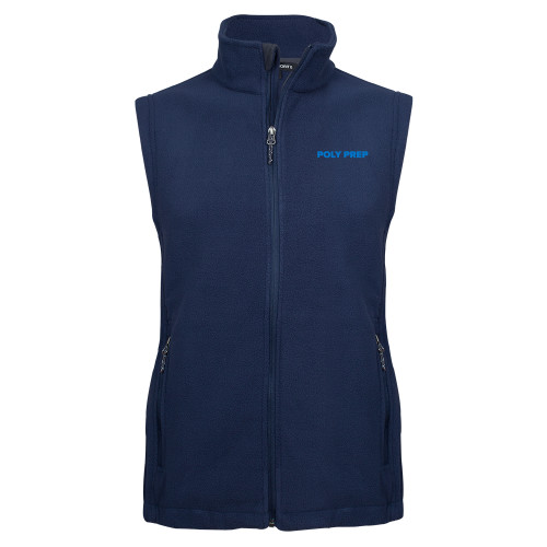  Navy Fleece Full Zip Vest - Poly Prep
