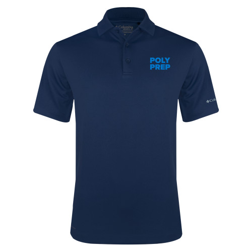  Columbia Navy Omni Wick Drive Polo - Poly Prep Stacked