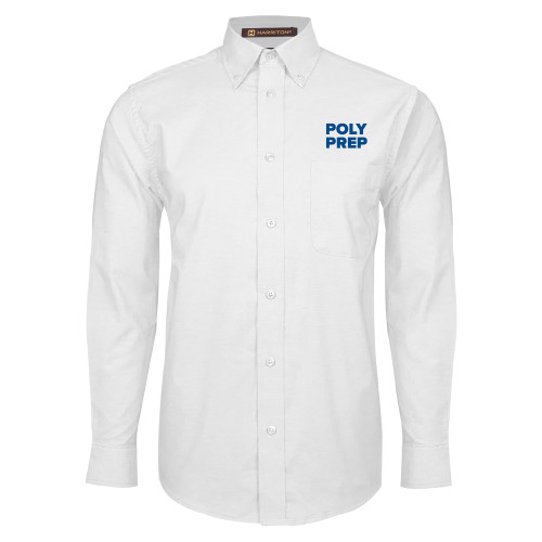  White Oxford Long Sleeve Shirt - Poly Prep Stacked