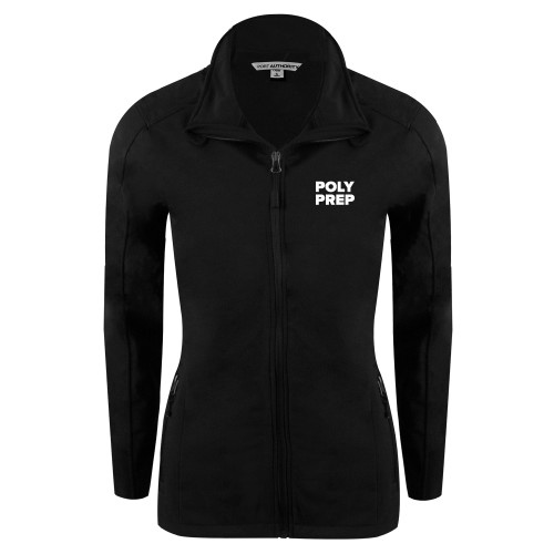  Womens Black Softshell Jacket - Poly Prep Stacked
