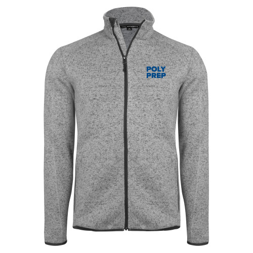  Grey Heather Sweater Fleece Jacket - Poly Prep Stacked