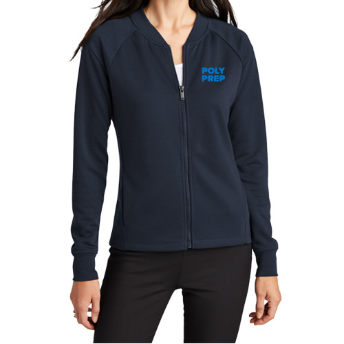  Mercer+Mettle Womens Night Navy Full Zip Jacket - Poly Prep Stacked
