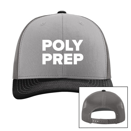  Richardson Grey/Charcoal/Black Trucker Hat - Poly Prep Stacked