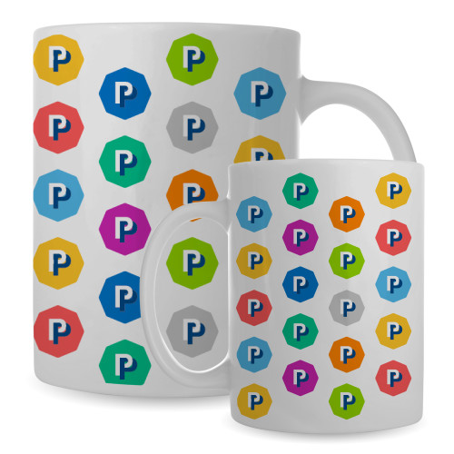  Full Color White Mug 15oz - Poly Prep Repeating Pattern