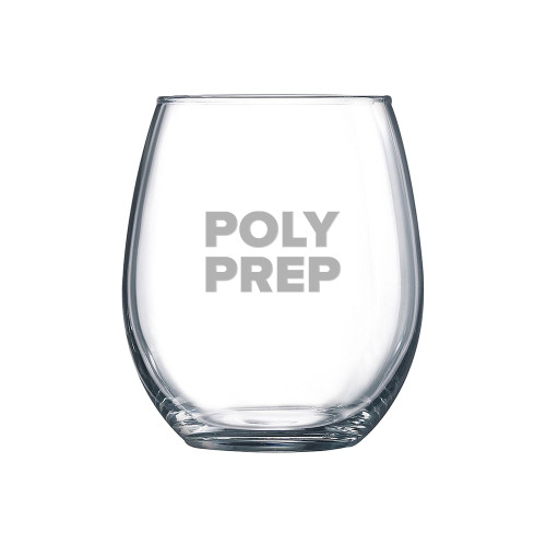  Libbey Stemless Glass 17oz - Poly Prep Stacked Engraved