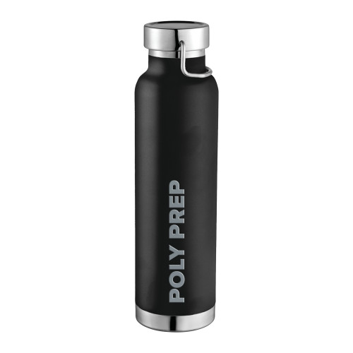  Thor Copper Vacuum Insulated Black Bottle 22oz - Poly Prep Engraved