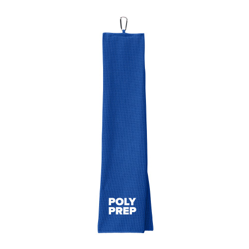  Royal Waffle Microfiber Golf Towel - Poly Prep Stacked