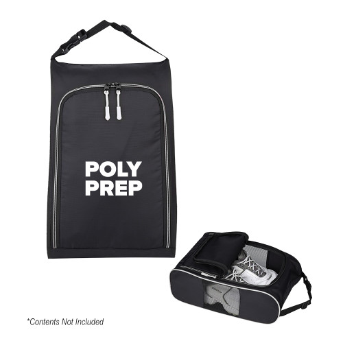  Crosstown Side Mesh Black Shoe Bag - Poly Prep Stacked