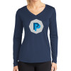 Thumbnail image for  Womens Navy Performance Long Sleeve V Neck Shirt