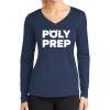 Thumbnail image for  Womens Navy Performance Long Sleeve V Neck Shirt