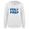 Thumbnail image for  ENZA Womens White V Notch Raw Edge Fleece Hoodie