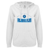 Thumbnail image for  ENZA Womens White V Notch Raw Edge Fleece Hoodie