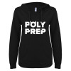 Thumbnail image for  ENZA Womens Black V Notch Raw Edge Fleece Hoodie