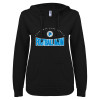 Thumbnail image for  ENZA Womens Black V Notch Raw Edge Fleece Hoodie