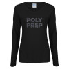 Thumbnail image for  Womens Black Long Sleeve V Neck Tee 