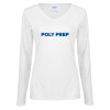 Thumbnail image for  Womens White Long Sleeve V Neck Tee