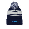 Thumbnail image for  Navy/White Two Tone Knit Pom Beanie w/Cuff