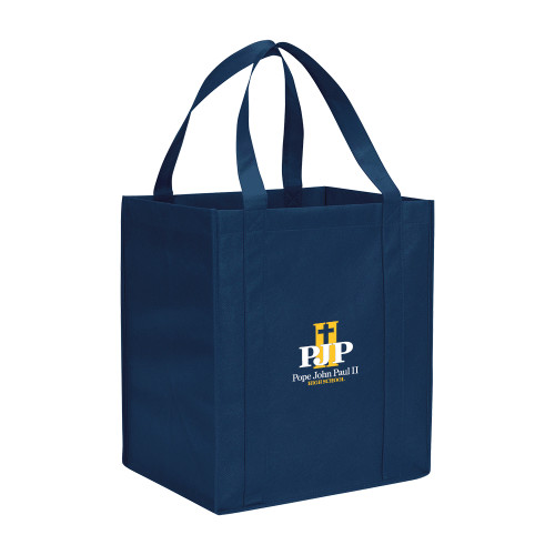  Non Woven Navy Grocery Tote - PJP II with School Name