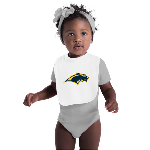  White Baby Bib - Panther
