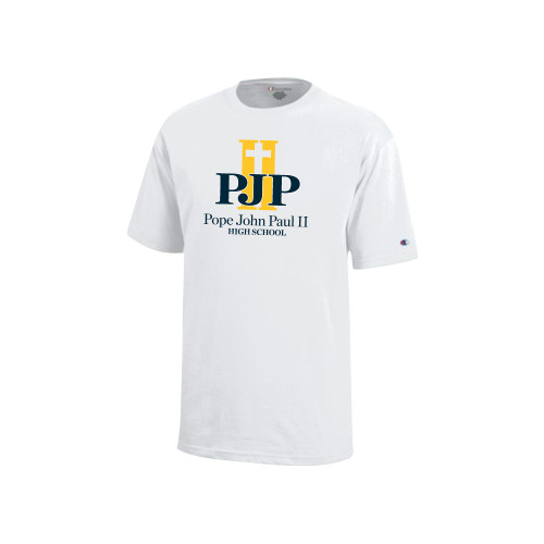  Champion Youth White Short Sleeve Tee - PJP II with School Name