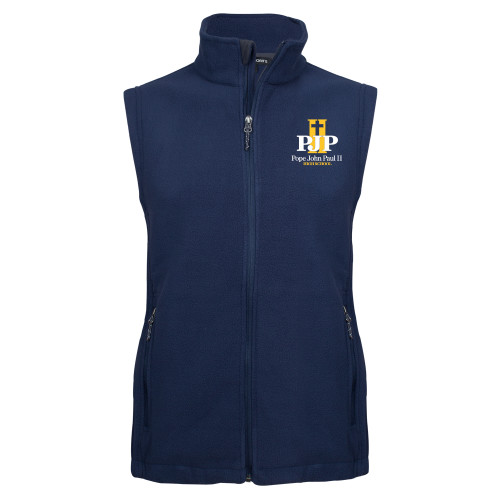  Navy Fleece Full Zip Vest - PJP II with School Name