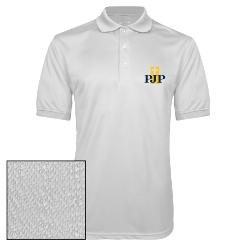  White Dry Mesh Polo - PJP II Logo