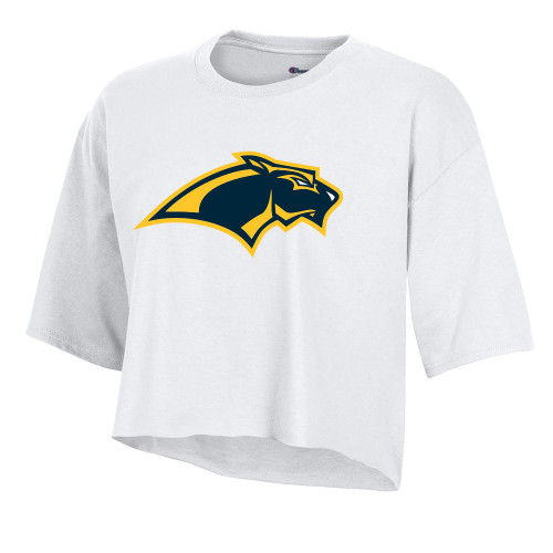  Champion Womens White Crop Tee - Panther