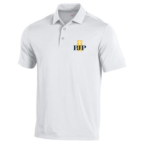 Under Armour White Performance Polo - PJP II Logo