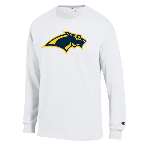  Champion White Long Sleeve T Shirt - Panther