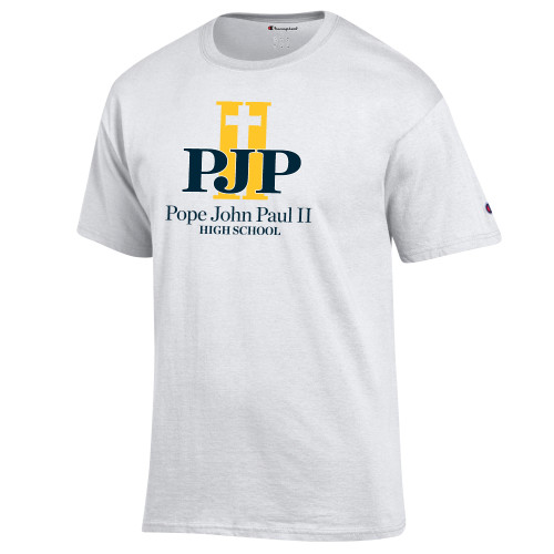  Champion White T Shirt - PJP II with School Name