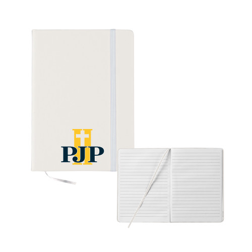  5x7 White Hard Cover Journal - PJP II Logo