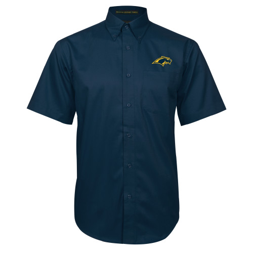  Navy Twill Button Down Short Sleeve - Panther