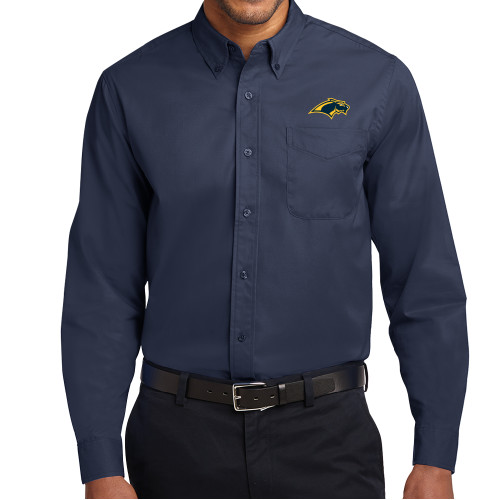  Navy Twill Button Down Long Sleeve - Panther