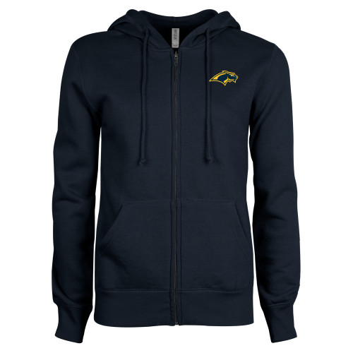  ENZA Womens Navy Fleece Full Zip Hoodie - Panther