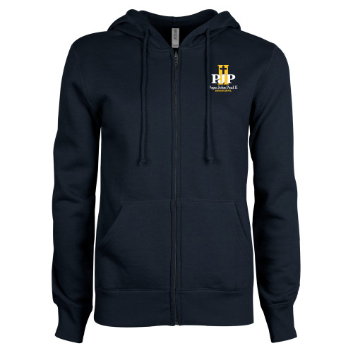  ENZA Womens Navy Fleece Full Zip Hoodie - PJP II with School Name