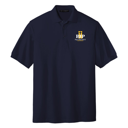  Navy Silk Touch Polo - PJP II with School Name