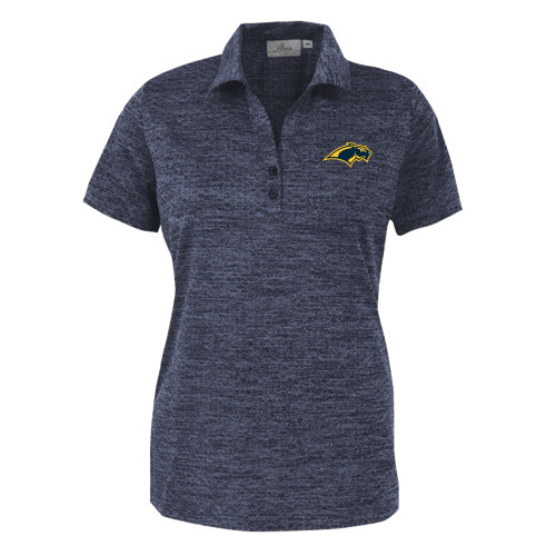  Womens Navy Honeycomb Jacquard Polo - Panther
