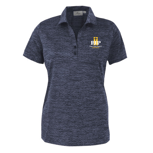  Womens Navy Honeycomb Jacquard Polo - PJP II with School Name