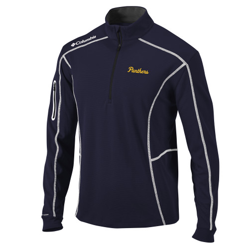  Columbia Navy Omni Wick Shotgun 1/4 Zip - Panthers Script