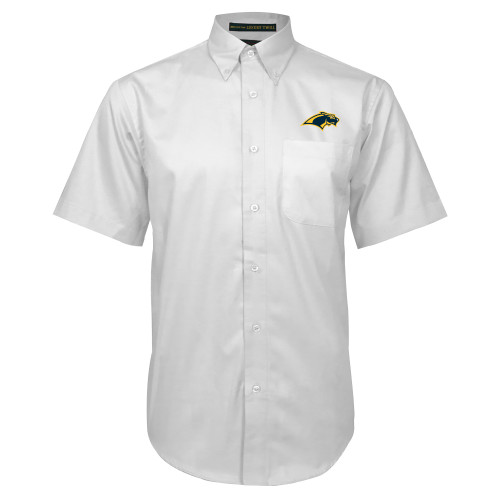  White Twill Button Down Short Sleeve - Panther