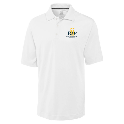  C&B White Advantage TriBlend Pique Polo - PJP II with School Name