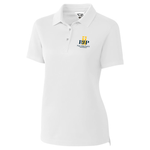  C&B Womens White Advantage Polo - PJP II with School Name