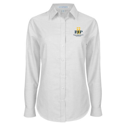  Womens White Oxford Shirt - PJP II with School Name