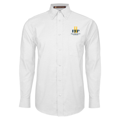  White Oxford Long Sleeve Shirt - PJP II with School Name