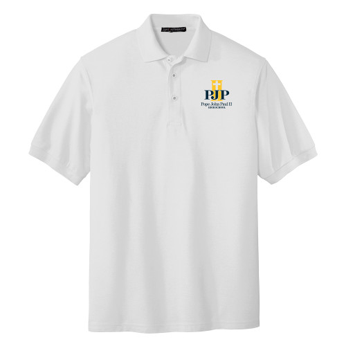  White Silk Touch Polo - PJP II with School Name