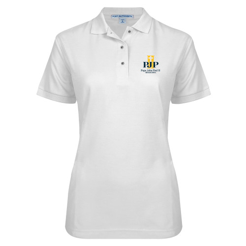 Main Image for  Womens Silk Touch White Pique Polo