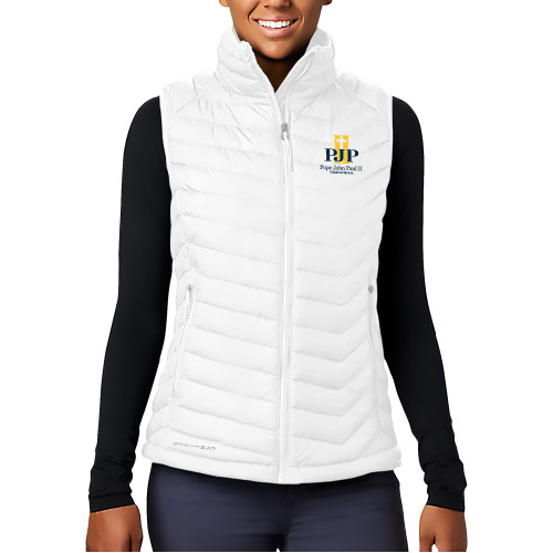 Columbia Womens White Powder Lite Vest - PJP II with School Name