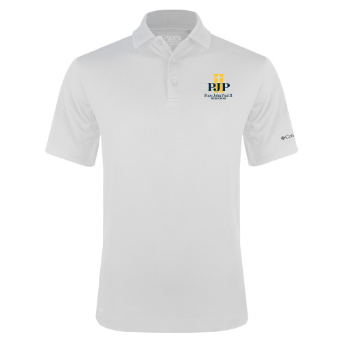  Columbia White Omni Wick Drive Polo - PJP II with School Name